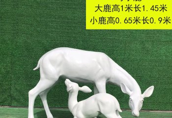 玻璃鋼母子鹿雕塑-玻璃鋼母子鹿雕塑，玻璃鋼母子鹿動物雕塑  