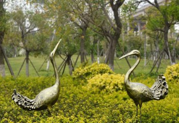 公園動(dòng)物銅雕丹頂鶴-公園動(dòng)物銅雕 丹頂鶴銅雕